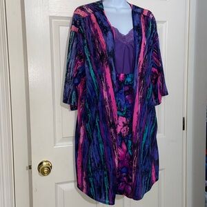 Vintage Blue Surf Skirt & Duster Jacket - Medium